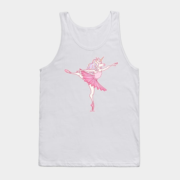 Ballerina Unicorn Tank Top by Jan Grackle